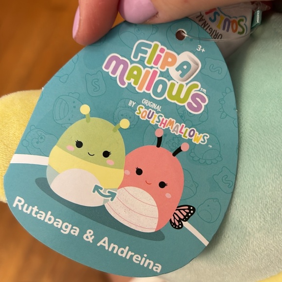 NWT FlipAMallows Rutabaga the Caterpillar and Andreina the pink Butterfly - Picture 2 of 2
